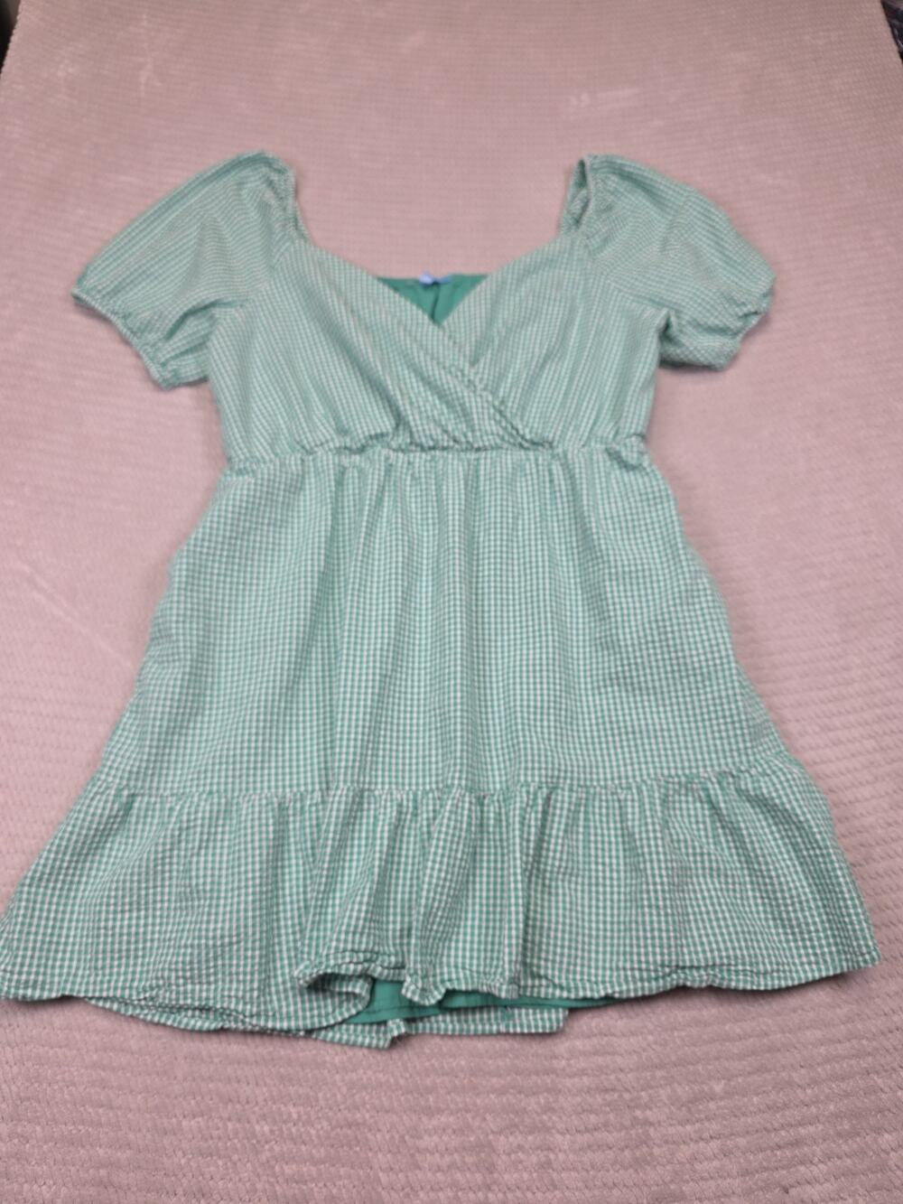 Draper James RSVP Dress Womens 2X Mint & White Checkered Plaid